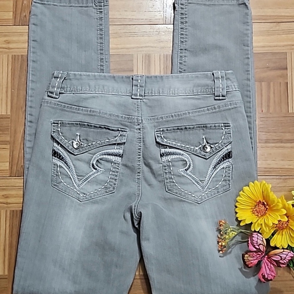 INC gray straight jeans